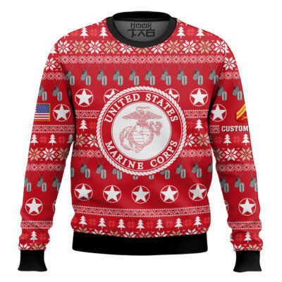 US Marine Corps Thank My Brothers And Sisters That Never Came Back - Custom Name And Rank Ugly Sweater