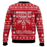 Hooktab US Marine Corps Thank My Brothers And Sisters That Never Came Back - Custom Name And Rank Ugly Sweater