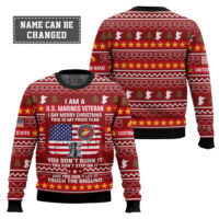 Hooktab US Marine Corps This Is My Pride Flag - Custom Name And Rank Ugly Sweater