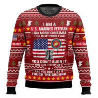 Hooktab US Marine Corps This Is My Pride Flag - Custom Name And Rank Ugly Sweater