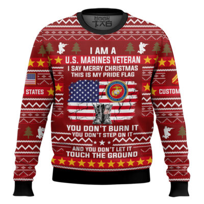 US Marine Corps This Is My Pride Flag - Custom Name And Rank Ugly Sweater