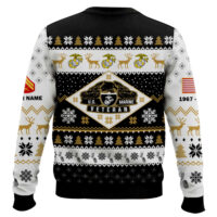 Hooktab US Marine Corps Veterans - Custom Name, Rank And Years Of Service Ugly Sweater