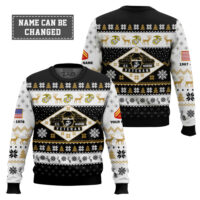 Hooktab US Marine Corps Veterans - Custom Name, Rank And Years Of Service Ugly Sweater