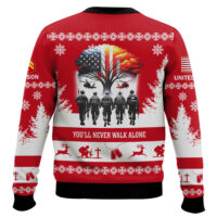 Hooktab US Marine Corps You'll Never Walk Alone - Custom Name and Rank Ugly Sweater