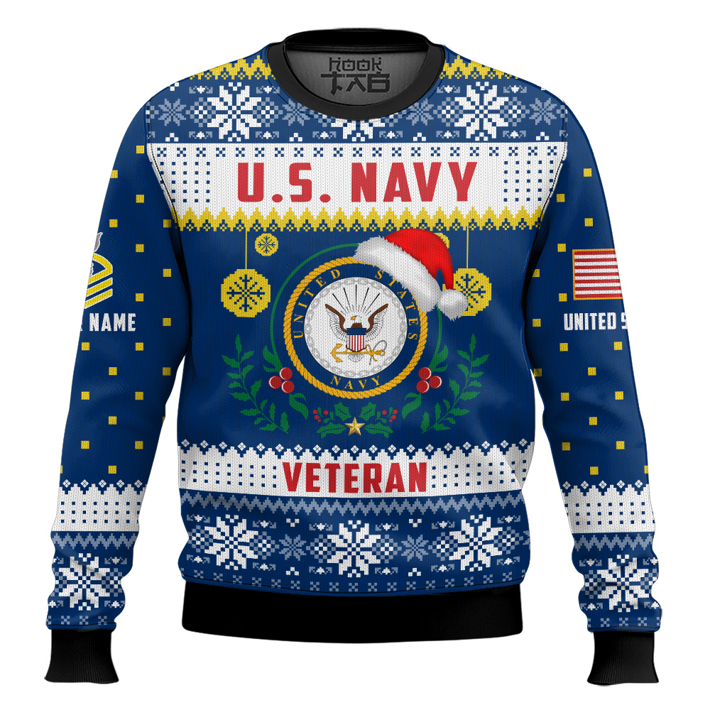 Hooktab US Navy Don't Judge What You Don't Understand - Custom Name And Rank Ugly Sweater Hooktab US Navy Don't Judge What You Don't Understand - Custom Name And Rank Ugly Sweater