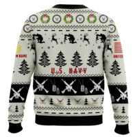 Hooktab US Navy Honor the Fallen! - Custom Name And Rank Ugly Sweater