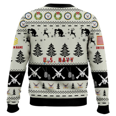 Hooktab US Navy Honor the Fallen! – Custom Name And Rank Ugly Sweater