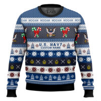 Hooktab US Navy Hooah! - Custom Name Ugly Sweater
