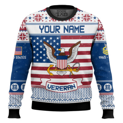 US Navy I Served - Custom Name, Rank And Years Of Service Ugly Sweater