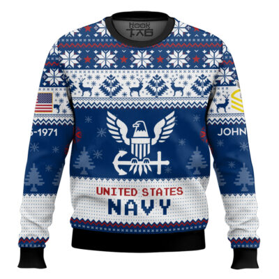 US Navy I Served My Country What Did You Do - Custom Name, Rank And Years Of Service Ugly Sweater