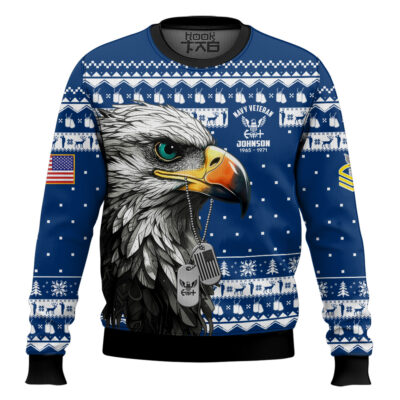 US Navy Nobody Gives Me This Title I Earned It - Custom Name, Rank And Years Of Service Ugly Sweater