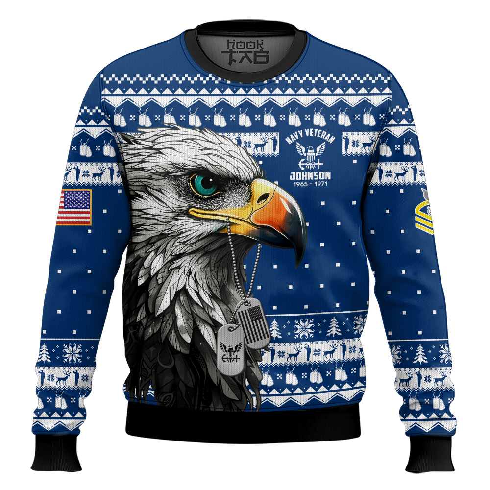 Hooktab US Navy Nobody Gives Me This Title I Earned It - Custom Name, Rank And Years Of Service Ugly Sweater Hooktab US Navy Nobody Gives Me This Title I Earned It - Custom Name, Rank And Years Of Service Ugly Sweater
