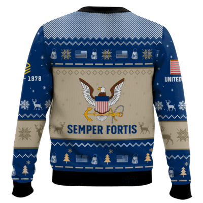 Hooktab US Navy Proud Motto – Custom Name, Rank And Years Of Service Ugly Sweater