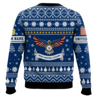 Hooktab US Navy Proud Veteran - Custom Name And Rank Ugly Sweater