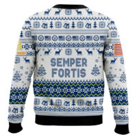 Hooktab US Navy Semper Fortis - Custom Name And Rank Ugly Sweater