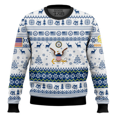 US Navy Semper Fortis - Custom Name And Rank Ugly Sweater