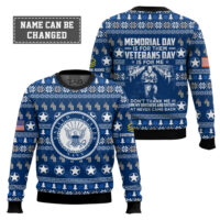 Hooktab US Navy Thank My Brothers And Sisters That Never Came Back - Custom Name And Rank Ugly Sweater