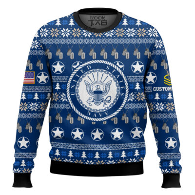 US Navy Thank My Brothers And Sisters That Never Came Back - Custom Name And Rank Ugly Sweater