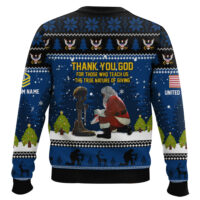 Hooktab US Navy Thank You God - Custom Name And Rank Ugly Sweater