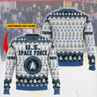Hooktab U.S. Space Force Ugly Christmas Sweater
