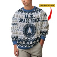 Hooktab U.S. Space Force Ugly Christmas Sweater