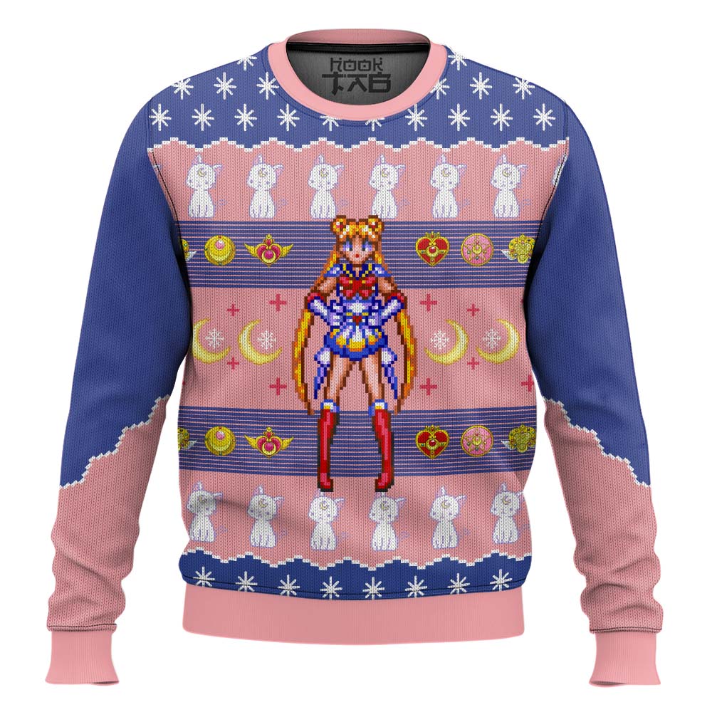 Hooktab Usagi Sailor Moon Ugly Christmas Sweater Hooktab Usagi Sailor Moon Ugly Christmas Sweater
