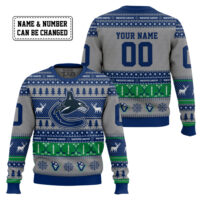 Hooktab Vancouver Canucks - Custom Name And Number Ugly Sweater