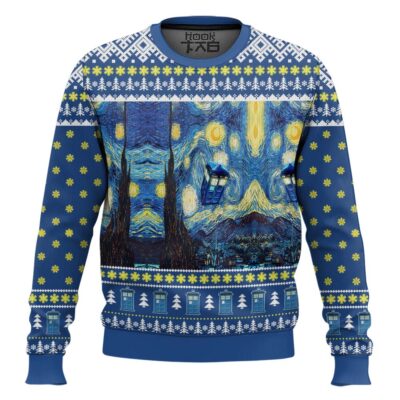 Vangogh Starry Night Doctor Who Ugly Christmas Sweater
