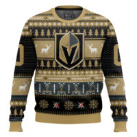 Hooktab Vegas Golden Knights - Custom Name And Number Ugly Sweater