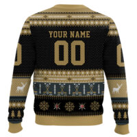 Hooktab Vegas Golden Knights - Custom Name And Number Ugly Sweater