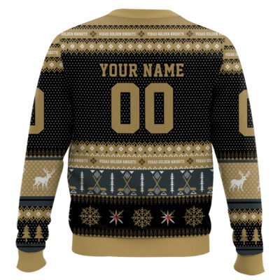Hooktab Vegas Golden Knights – Custom Name And Number Ugly Sweater