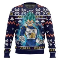 Hooktab Vegeta Blue Dragon Ball Z Ugly Christmas Sweater