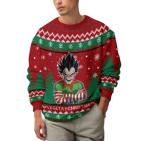 Hooktab Vegeta Christmas Elf Dragon Ball Ugly Christmas Sweater