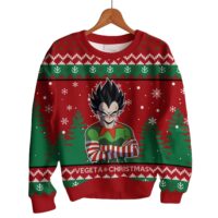Hooktab Vegeta Christmas Elf Dragon Ball Ugly Christmas Sweater