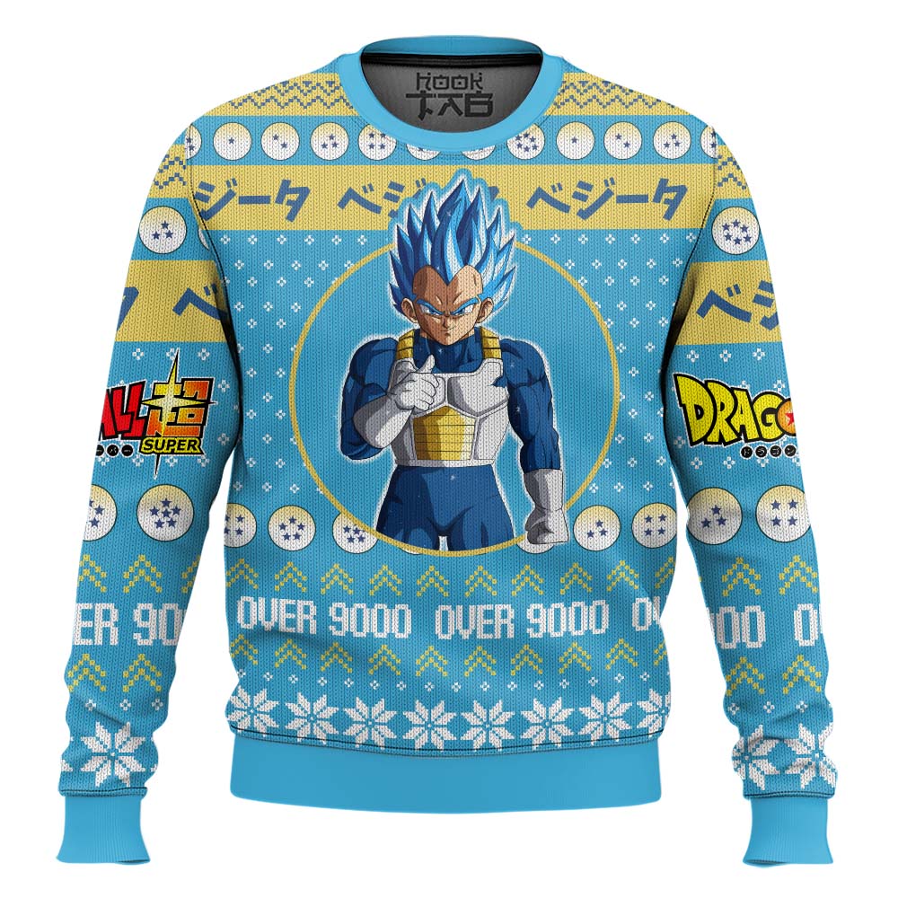 Hooktab Vegeta Fandom Over 9000 Dragon Ball Ugly Christmas Sweater Hooktab Vegeta Fandom Over 9000 Dragon Ball Ugly Christmas Sweater