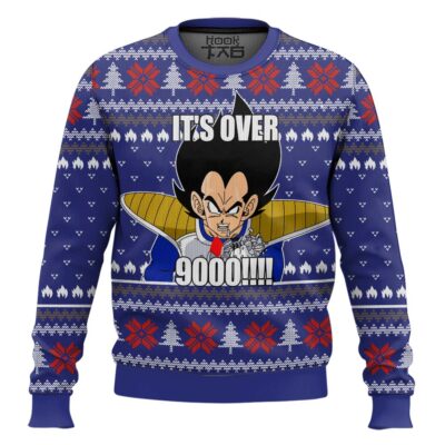 Vegeta It's Over 9000 Dragon Ball Ugly Christmas Sweater