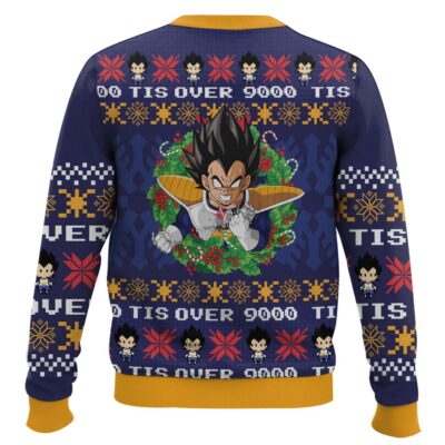 Hooktab Vegeta Tis Over 9000 Dragon Ball Ugly Christmas Sweater