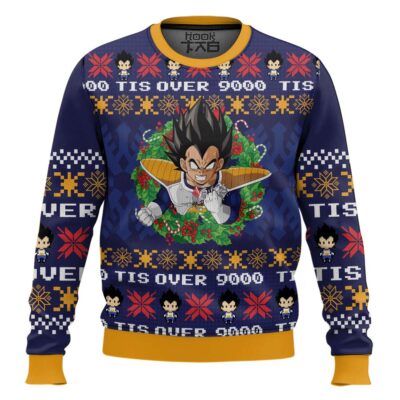 Vegeta Tis Over 9000 Dragon Ball Ugly Christmas Sweater