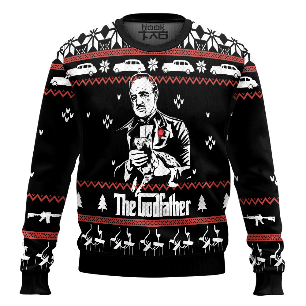 Hooktab Vito Corleone The Godfather Ugly Christmas Sweater Hooktab Vito Corleone The Godfather Ugly Christmas Sweater