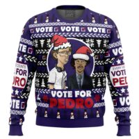 Hooktab Vote For Pedro Napoleon Dynamite Ugly Christmas Sweater