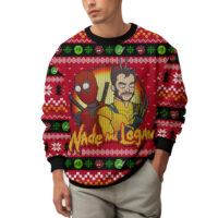 Hooktab Wade And Logan Deadpool & Wolverine Ugly Christmas Sweater