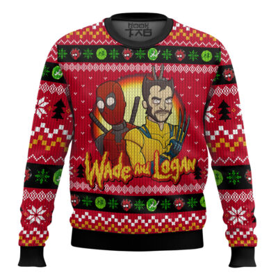 Wade And Logan Deadpool & Wolverine Ugly Christmas Sweater