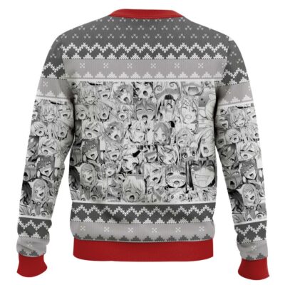 Hooktab Waifu Material Ahegao Ugly Christmas Sweater