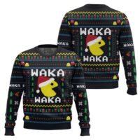 Hooktab Waka Waka Xmas Pac Man Ugly Christmas Sweater