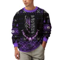 Hooktab Wakanda Forever! Black Panther Ugly Christmas Sweater