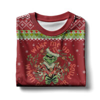 Hooktab Wake Me Up When December End Grinch Ugly Christmas Sweater
