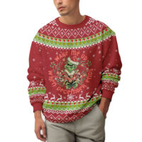 Hooktab Wake Me Up When December End Grinch Ugly Christmas Sweater