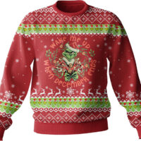 Hooktab Wake Me Up When December End Grinch Ugly Christmas Sweater