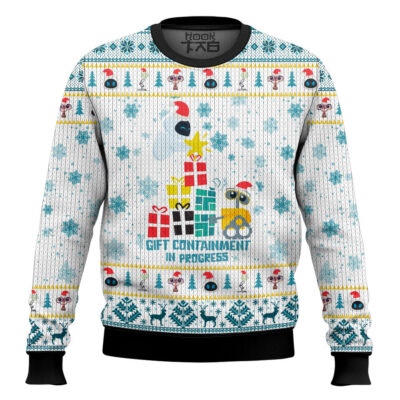 Wall-E Gift Containment In Process Ugly Christmas Sweater