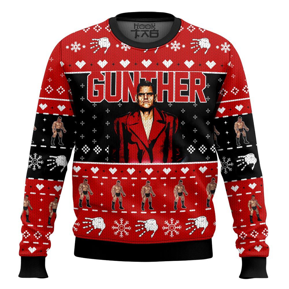 Hooktab Walter Hahn Gunther WWE Ugly Christmas Sweater Hooktab Walter Hahn Gunther WWE Ugly Christmas Sweater